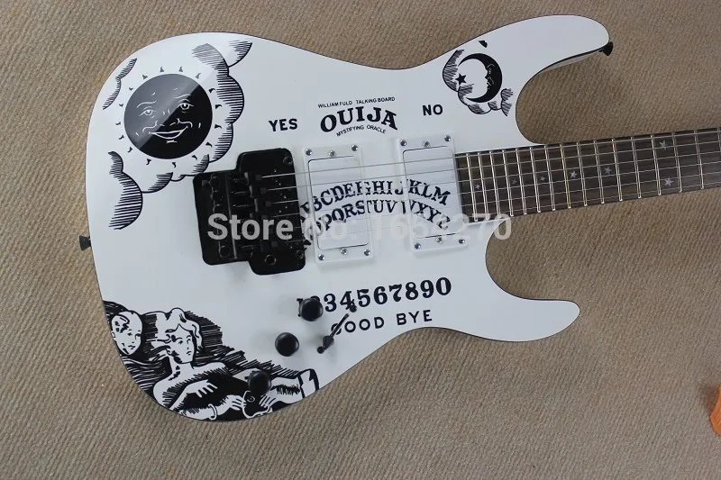 Популярная Высококачественная новая белая фотогитара 150717 электрогитара Hammett Ouija