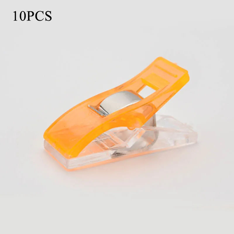 orange 10 шт./партия, клейкие ленты, производитель, сделай сам, pince, кутюр, швейные зажимы, кардиган, зажим, пластиковая окантовка шитье, инструменты, ткань, клевер, мар - Цвет: orange
