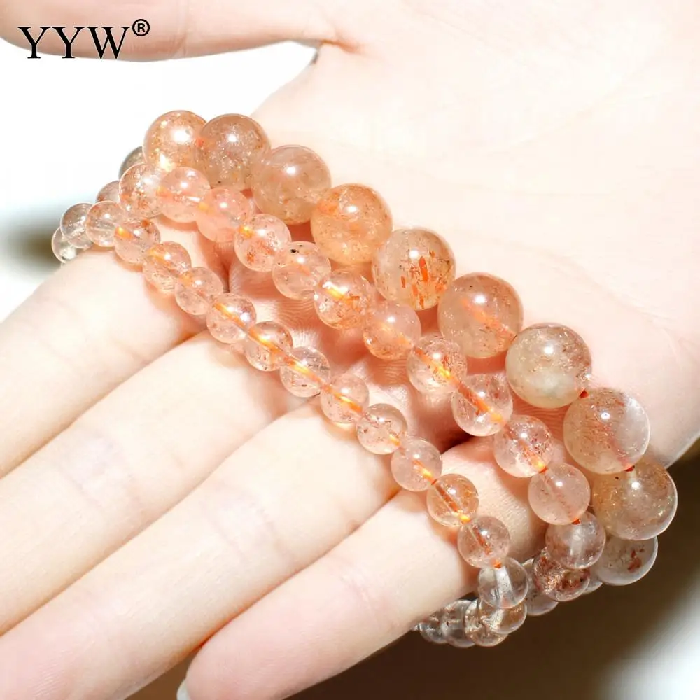 

Golden Yellow Round Crystal Bracelet Fashion All-Match Crystal Bracelet For Female Daily Wear Or Matching Clothes Beads Size 8mm