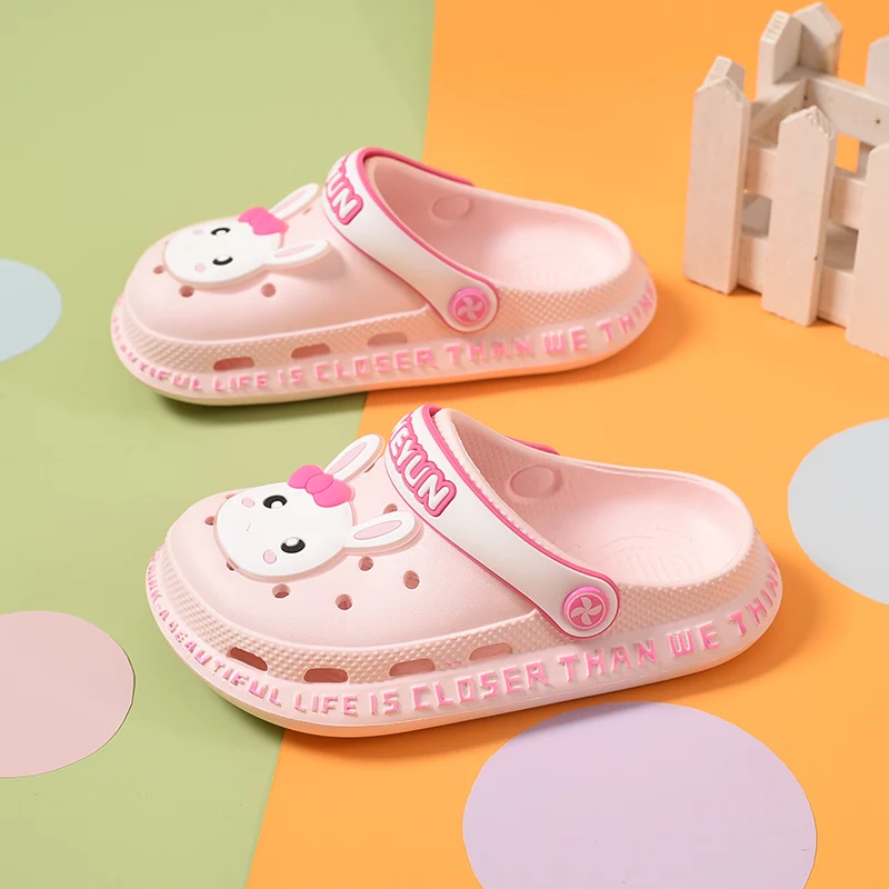 

2021 Summer Boys Girls Shoes Hole Sandals Childrens Shoes Beach indoor rabbit Non-slip Soft Bottom Garden Sandals Kids Sandals