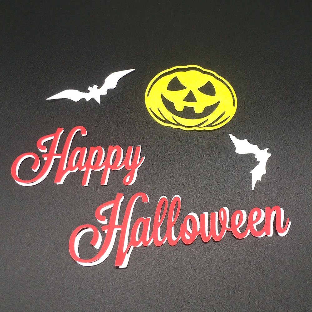 

Happy Halloween, pumpkin, bat metal cutting mold scrapbook photo album decoration DIY handmade art