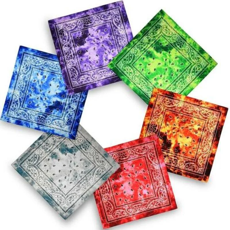 

Bandana Kerchief Unisex Hip Hop Black Hair Band Neck Scarf Sports Headwear Wrist Wraps Head Square Scarves Print Handkerchief