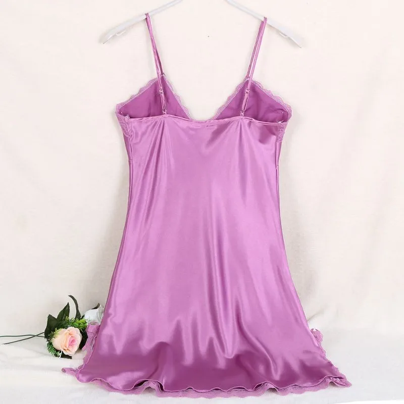 Women's new sexy lace V-neck double slit home service Evening dress sleeveless women's clothing