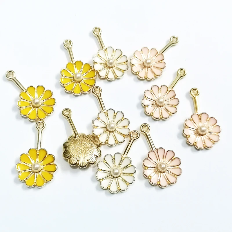 Новейшая модель 26 мм * 15 30 шт./пакет Эмаль глазури маленький Подсолнух с