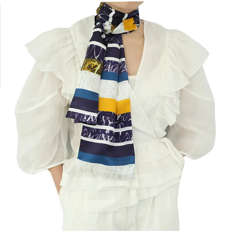 

New 100% Pure Silk Scarf 2020 Shawls Scarves Ladies Luxury Brand Head Wraps Women Hijab Bandana Foulard Poncho Pashmina Echarpe