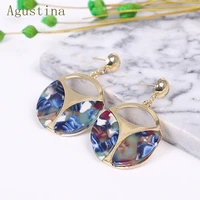 fashion jewelry acrylic earrings for women statement round small metal resin drop earrings bohemian geometric earrings brincos