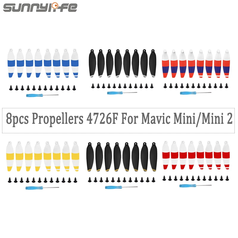 SUNNYLIFE 8 шт. MINI2 легкие пропеллеры для Mavic Mini 2 4726F складные с низким уровнем шума DJI