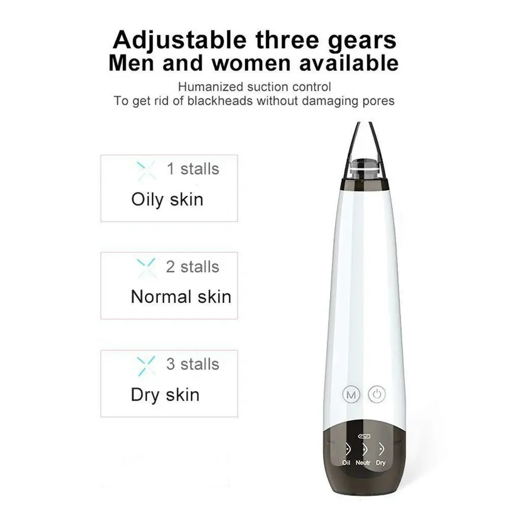 

6-in-1 Blackhead Remover Blackhead Acne with 6 Tips Facial Nose Pore Cleansing Electric Suction Blackhead Acne Pore Cleanser