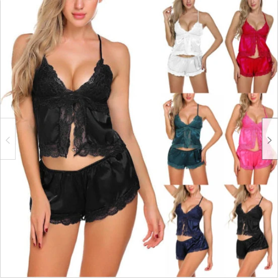 Новинка Элегантное повседневное женское сексуальное белье ночное атласная