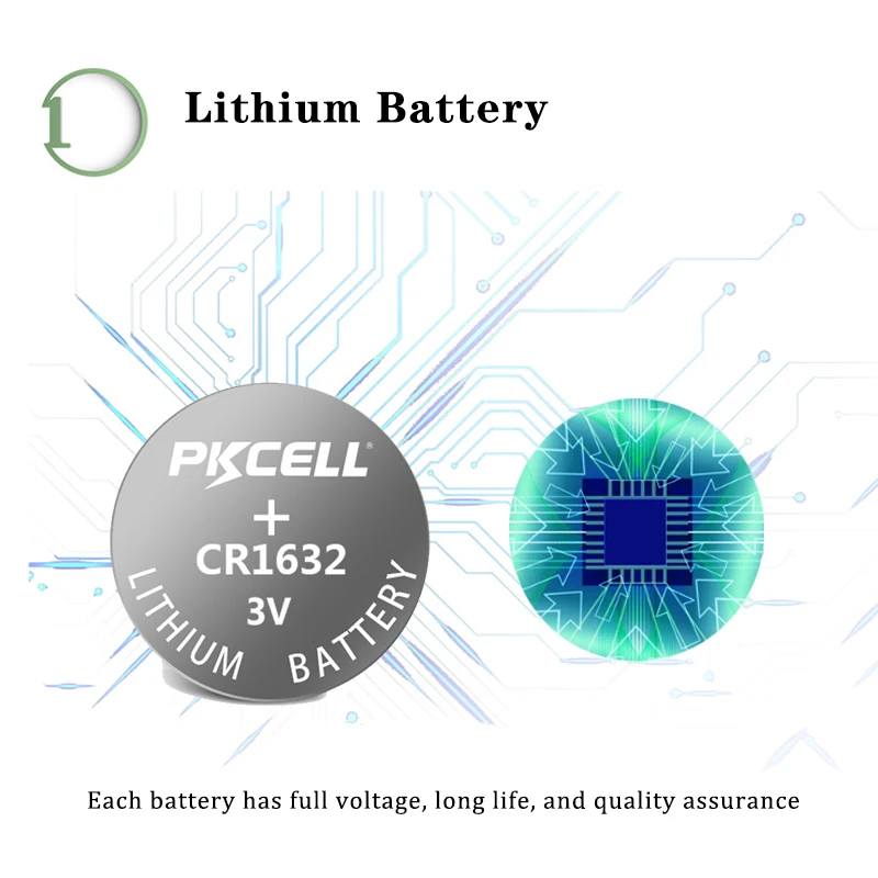 20 шт. новые Литиевые Батарейки PKCELL CR1632 ECR1632 1632 BR1632 DL1632 3 в | Электроника