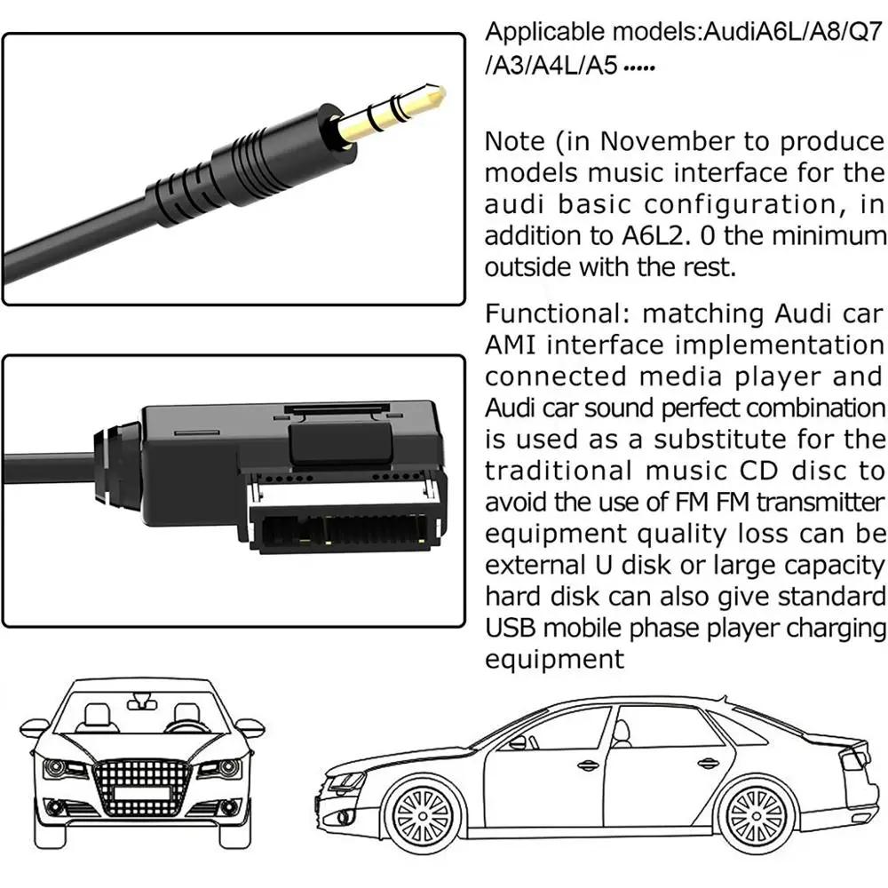 Музыкальный интерфейс AMI MMI AUX 3 5 мм Jack Aux-in MP3 адаптер кабель для Audi A3/A4/A5/A6/A8/Q5/Q7/R8/TT vw