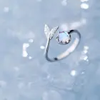 Новинка 2021 серебряный цвет регулируемые кристаллы хвост русалки кольца модные открытые кольца ювелирные изделия подарок для женщин