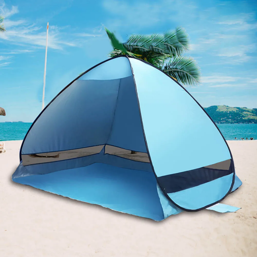 

Automatic Beach Tent Camping Shelters UV Protection Pop Up Sun Shade Awning Tourist Camping Tents Shelter Beach Outdoor XA211A