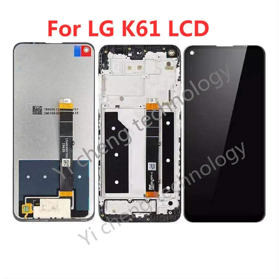 Pantalla LCD t&aacute;ctil de 6,53 "para LG K61, LMQ630EAW, LM-Q630EAW, montaje de digitalizador con marco biselado, LM-Q630BAW-0
