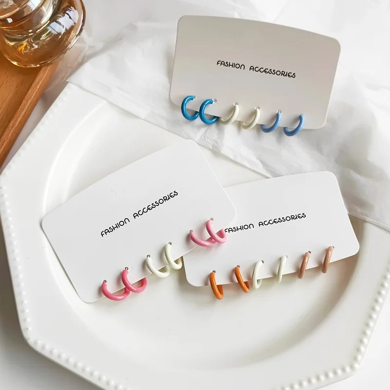 

Cute Temperament New Multi Earring Sets C Shape Hypoallergenic Earrings