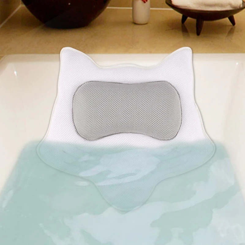 

Bath Pillow Ergonomic Bathtub Cushion for Neck Head Shoulder with Air Mesh for Breathable Comfort Bathroom Supplies