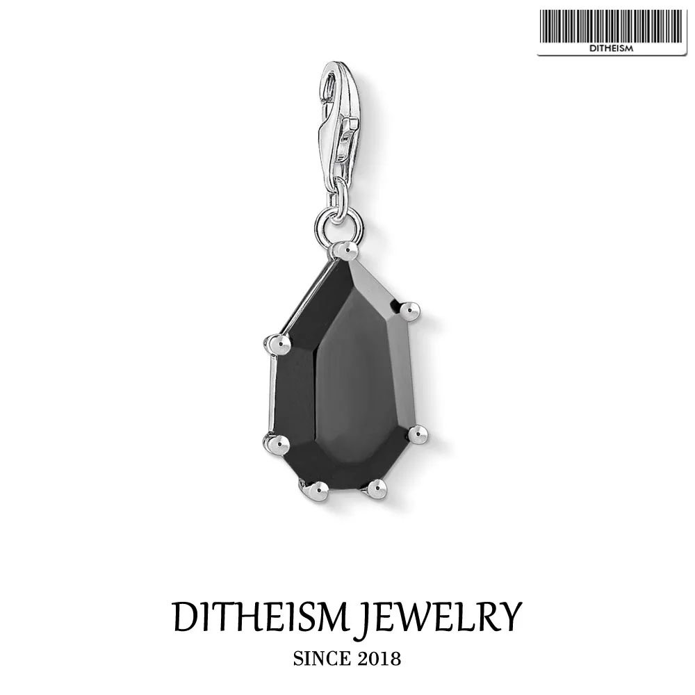 Black Stone Extraordinary Charms 2019 Fashion Jewelry 925 Sterling Silver Trendy Gift For Women Girls Fit Bracelet Necklace Bag | Украшения