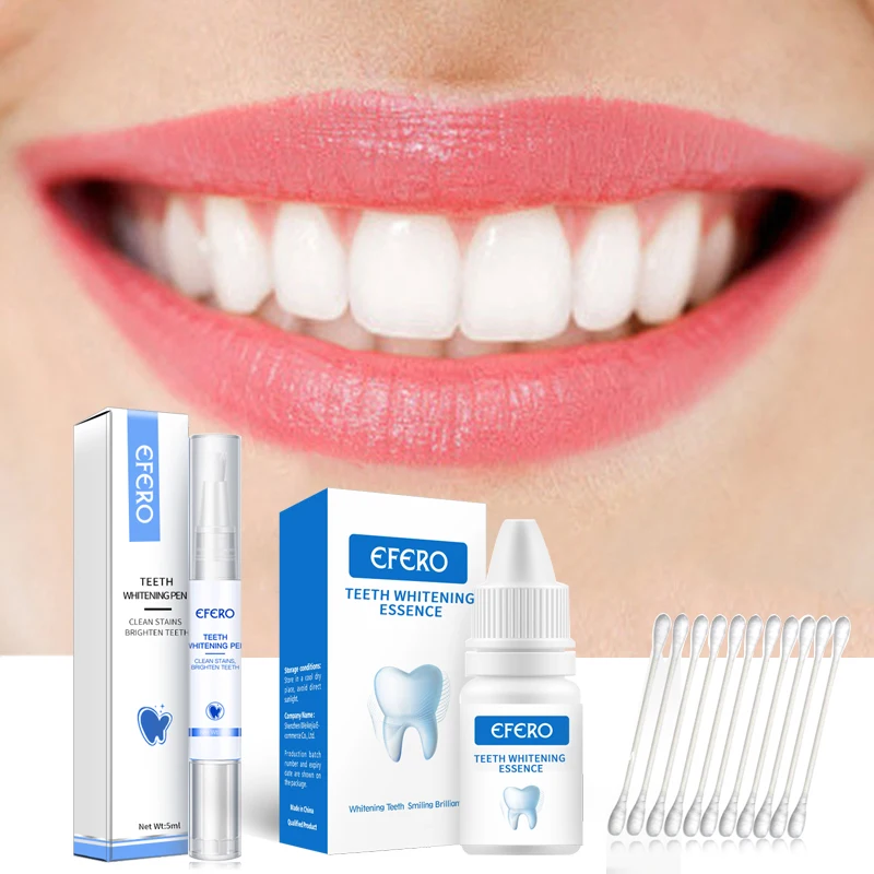 

EFERO Teeth Whitening Essence Removes Plaque Stains Tooth Bleaching Cleaning Serum White Teeth Oral Hygiene Tooth Whitening Pen