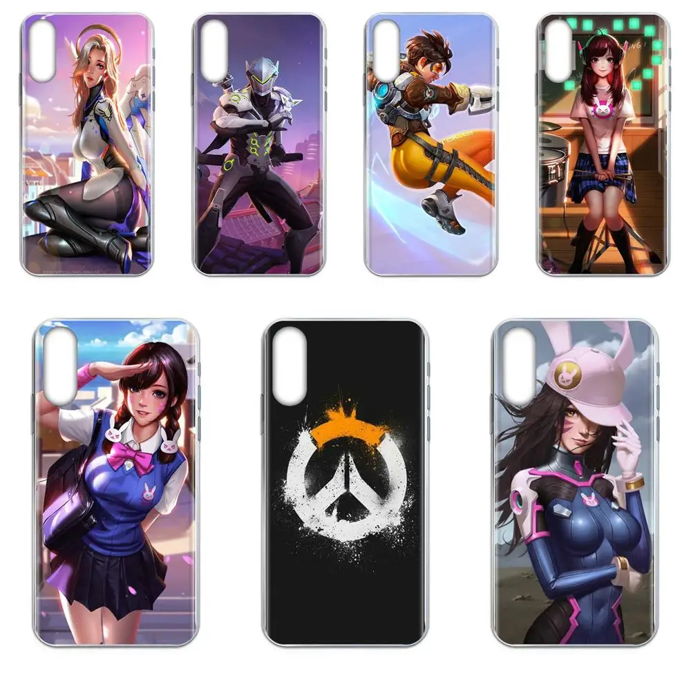 Дизайнерский чехол для телефона Samsung Galaxy Note 5 8 9 S3 S4 S5 S6 S7 S8 S9 S10 5G mini Edge Plus Lite с логотипом игры Overwatch.
