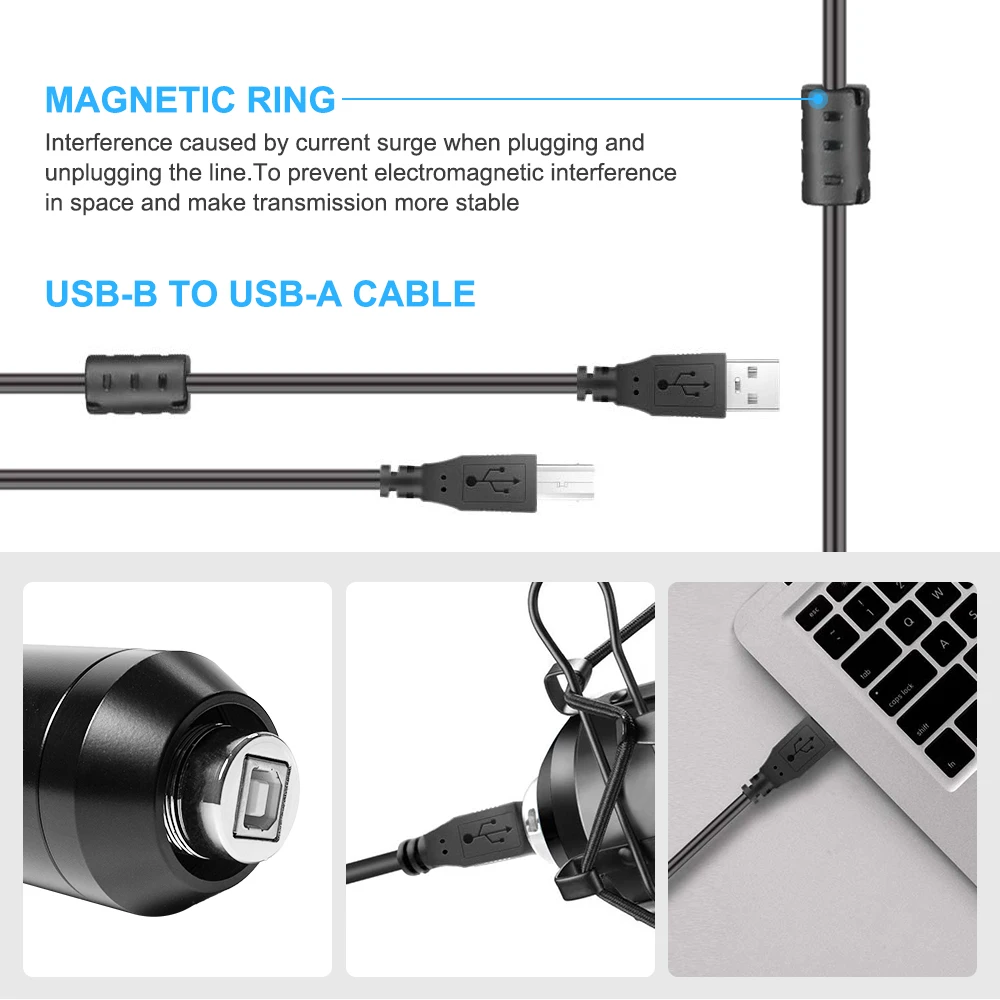 usb microphone with arm e20 condenser computer mic stand with ring light studio kit for gaming youtube video record 2021 upgrade free global shipping