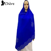 latest african soft cotton lace scarf muslim women african scarf for shawls wraps bm993