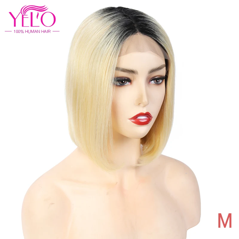 Продукты для волос YELO 1B/613 # Короткие парики 8-14 дюймов 150% плотность бразильские