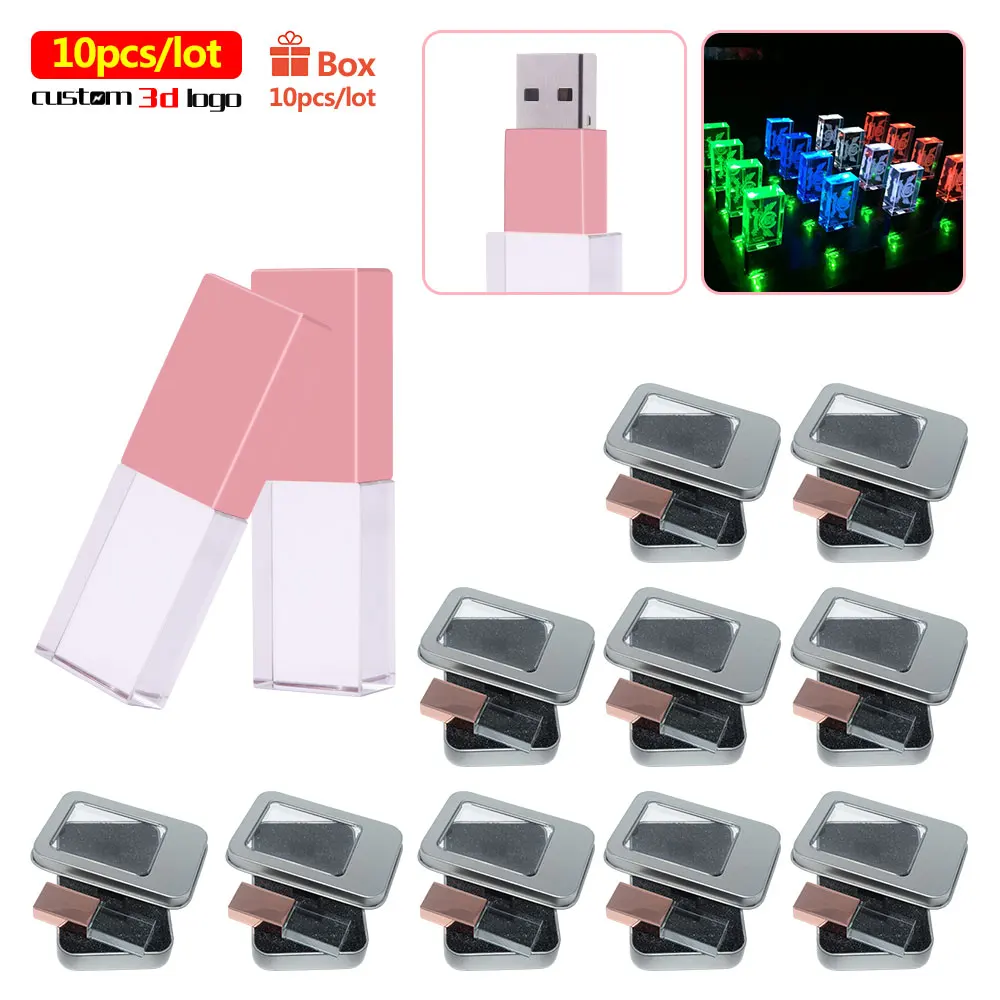 

Usb-флеш-накопитель прозрачный, 10 шт./лот, 4/8/16/32/64 ГБ