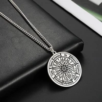 likgreat wicca necklace men vintage inferno nine hells the lords of the nine kabbalah amulet stainless steel pendant jewelry
