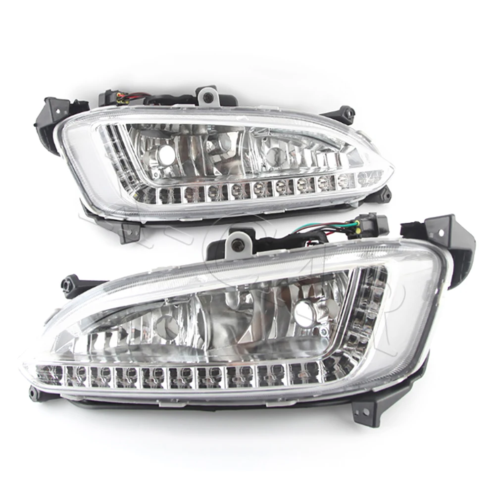 Автомобильные фары PMFC для Hyundai Santa Fe IX45 2013-2015 в сборе 12 В светодиодный дневные