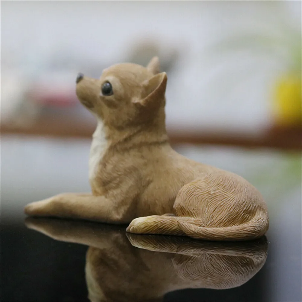 JJM симпатичная мини-фигурка Чихуахуа из полимера украшение автомобиля