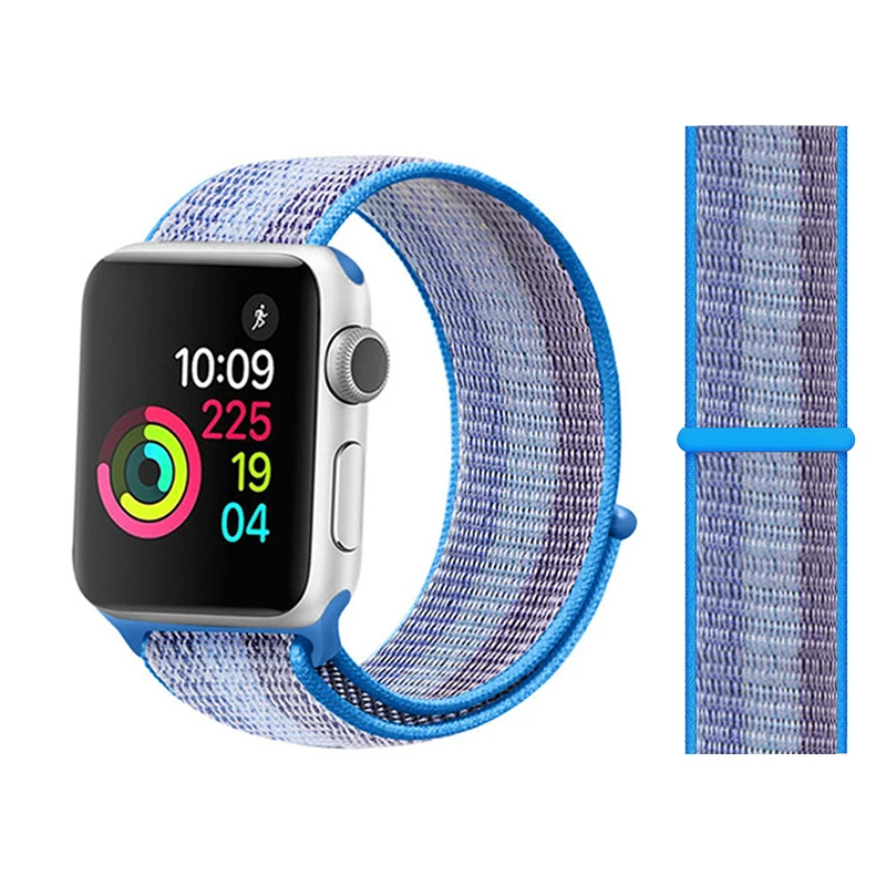 strip lake blue Спортивная петля для Apple watch Band 4 5 correa iwatch 3 2 1 42 мм 38 мм 44 мм 40 мм Apple watch ремешок браслет pulseira аксессуары - Цвет ремешка: strip lake blue