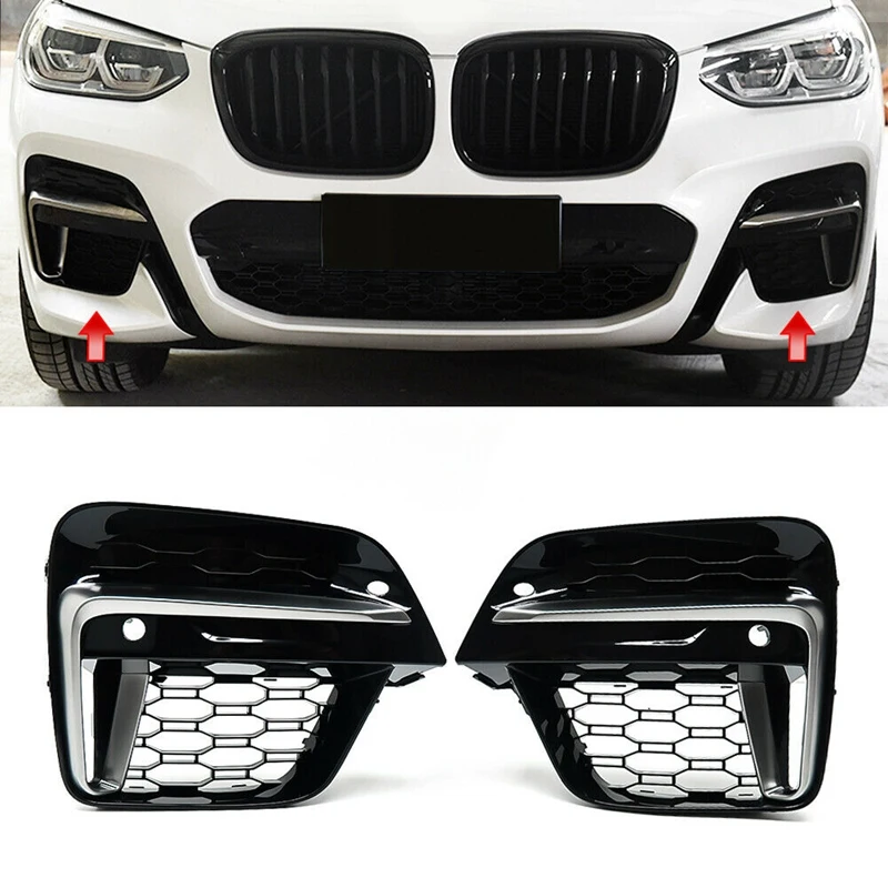 

Car Front Fog Light Frame Cover Grille Trim For-BMW X3 X4 G01 G02 2018-2020