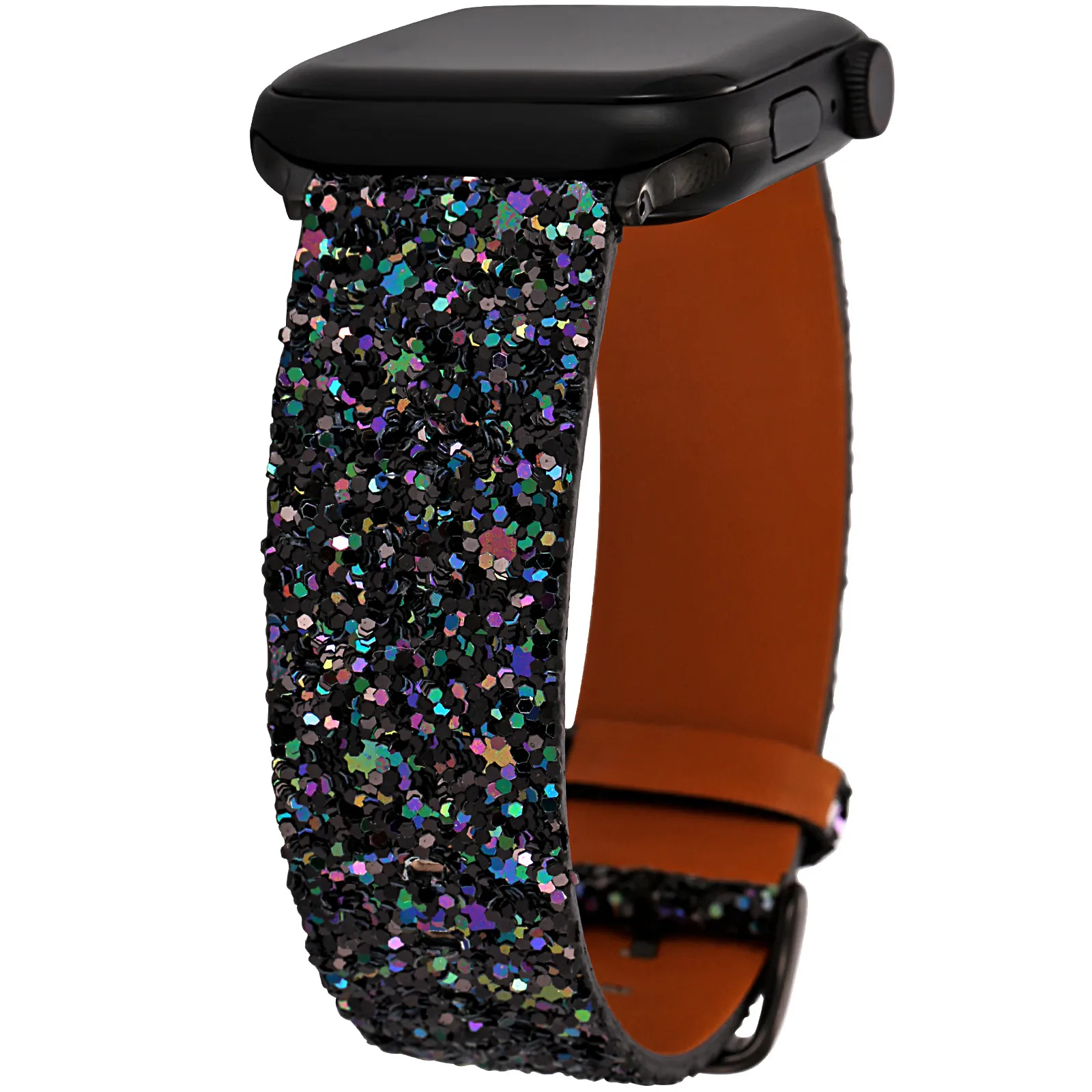 

High quality Glitter Leather loop Band for iWatch 40mm 44mm Sports Sparkle Bling Strap for Apple watch 42mm 38mm Series 2 3 4 5