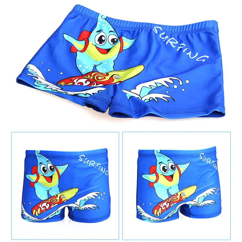 Летняя детская одежда для плавания шапочка Шорты мальчиков с мультяшными