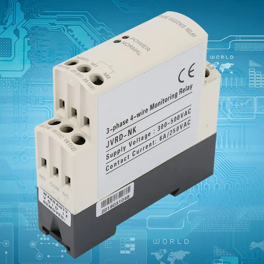 Напряжение защитное реле 4 провода 3 фазы контроля последовательности фаз