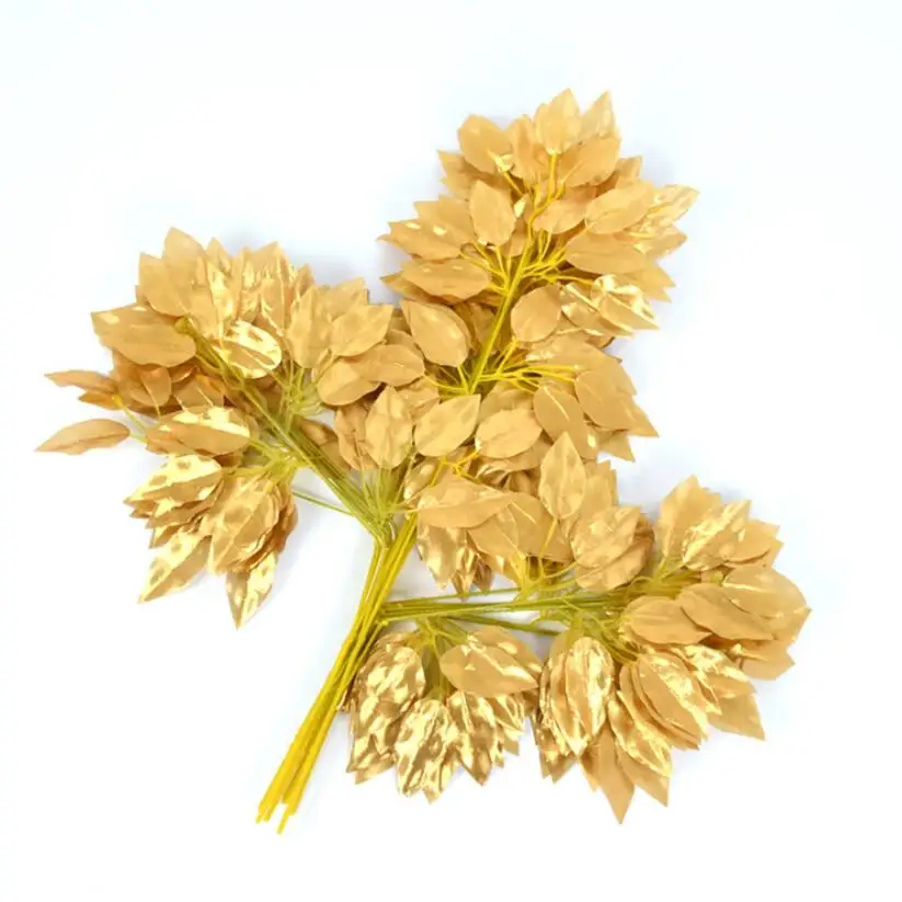 

12pcs 55cm Artificial Banyan Tree Leaves Branch For Plant Wall Background Wedding Home Hotal Office Bar Decorative