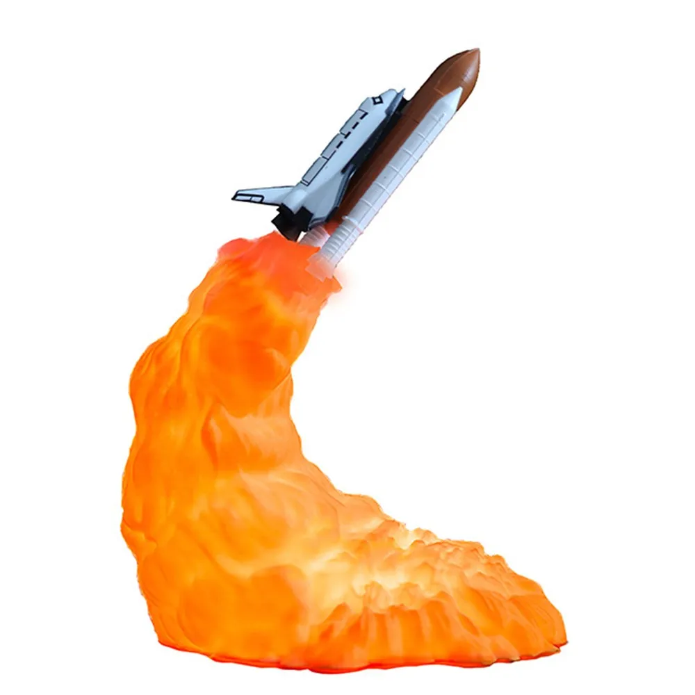 1pc 3D Printing Rocket Light Lunar Space Shuttle Smart Home Night New Exotic Table Lamp | Дом и сад