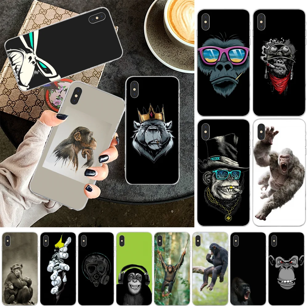 Мягкий резиновый чехол для телефона BaweiTE рисунок обезьяны гориллы iPhone 11 pro XS MAX 8 7 6