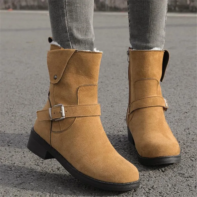 

Ladies Fashion Warm Women's Boots 2020 New Mid-cut Riding Boots Women's Large Size Casual Comfortable Platform women's Shoes
