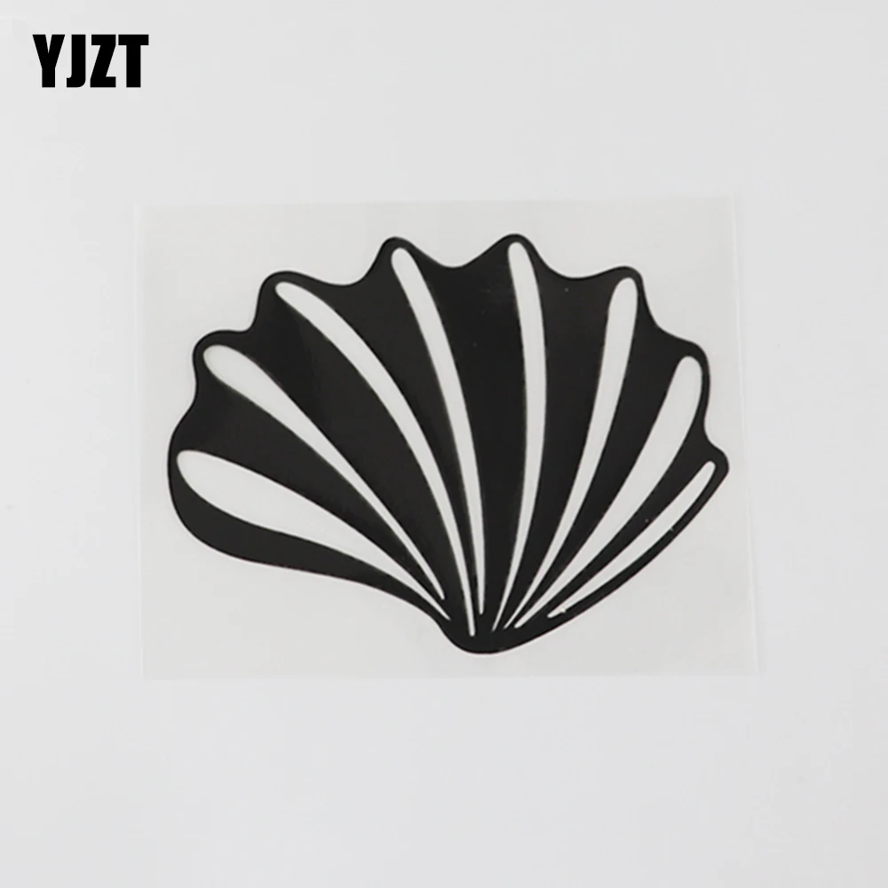 

YJZT 11.2CM×8.5CM Shell Marine Animal Vinyl Car Stickers Decal Black/Silver 13D-1000