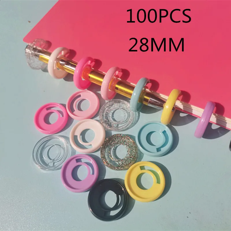 

100PCS28MM new pen insertable plastic binding ring, binding buckle, mushroom hole notebook binding accessories, storage CD,