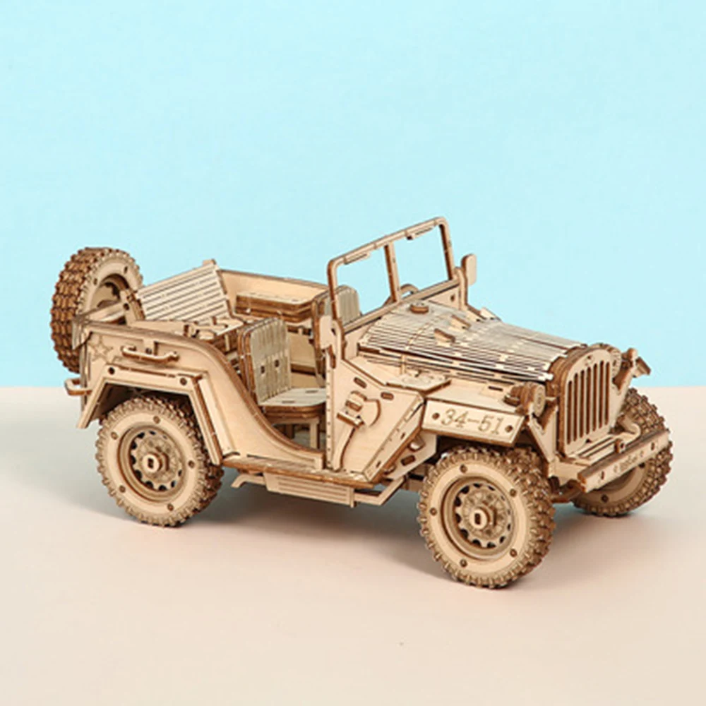 3D модель джипа с полем боя игрушка сделай сам деревянная головоломка для детей и