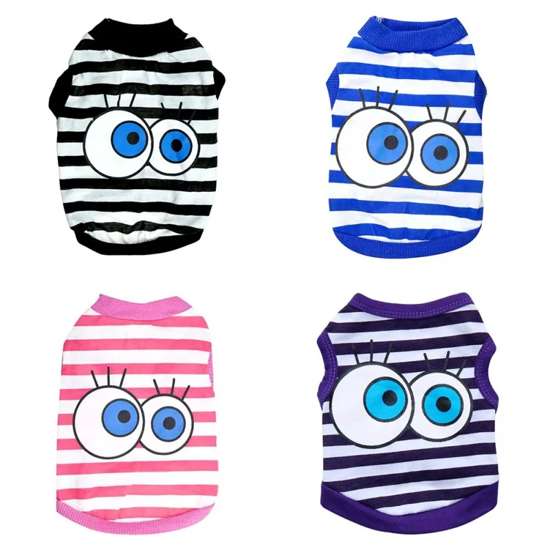

Pet Clothes Summer Dog T-shirt Cute Eyes Printed Dog Vest for Small Medium Dog Accessories Cat Vest Shirts Apparel Pet Supplies