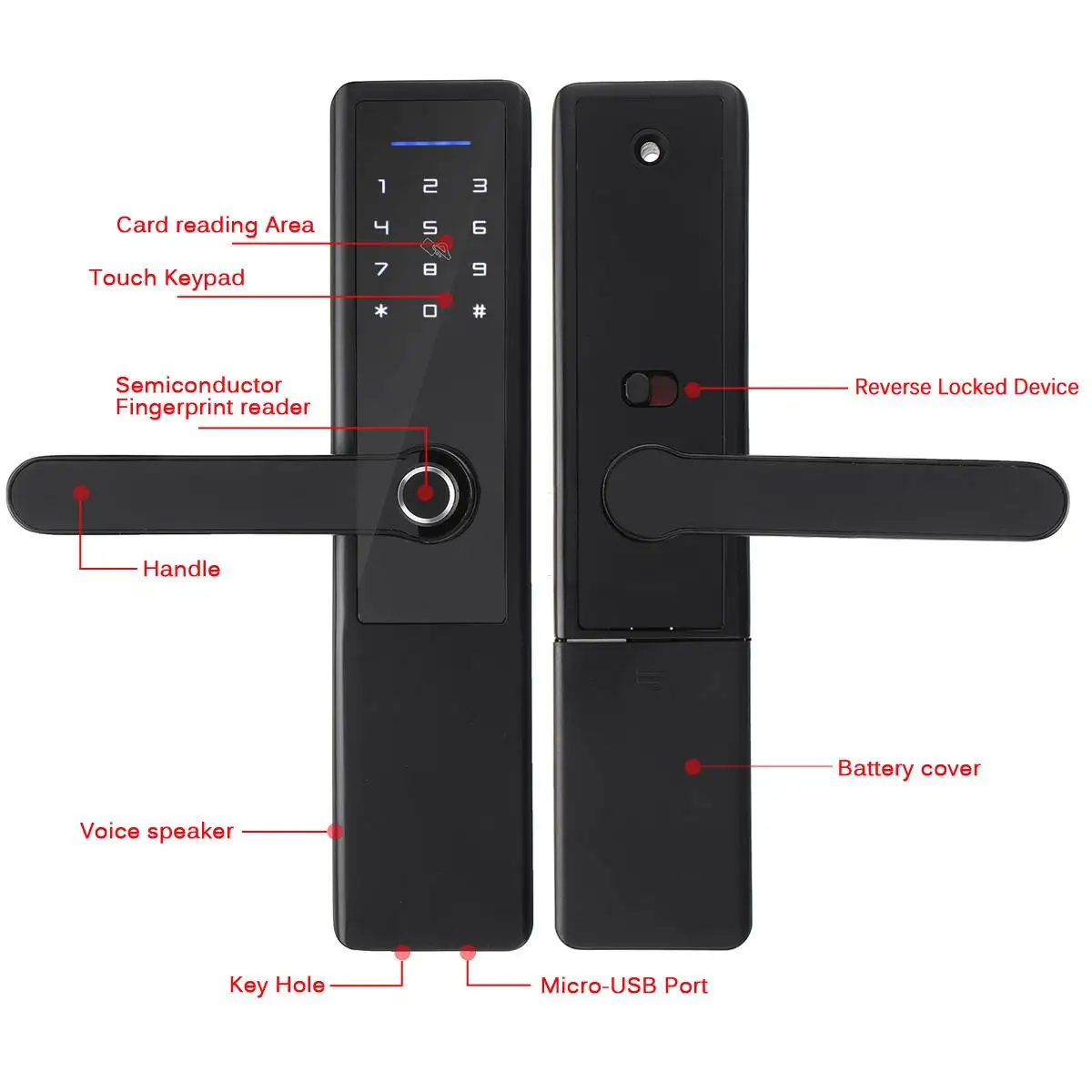 Электронный биометрический замок со сканером отпечатков пальцев цифровой