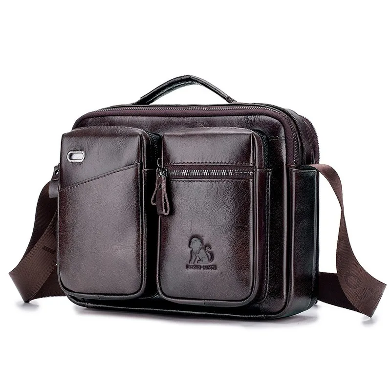 Сумка на плечо новая кожаная мужская сумка мессенджер повседневная модная одно