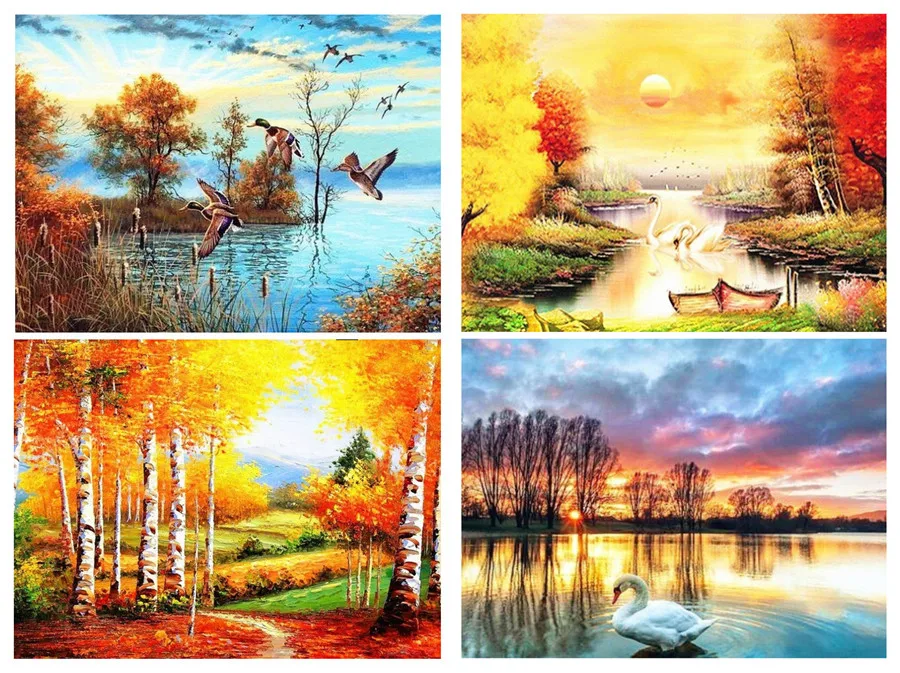 Алмазная вышивка распродажа Осенняя алмазная живопись сверла осенние алмазные