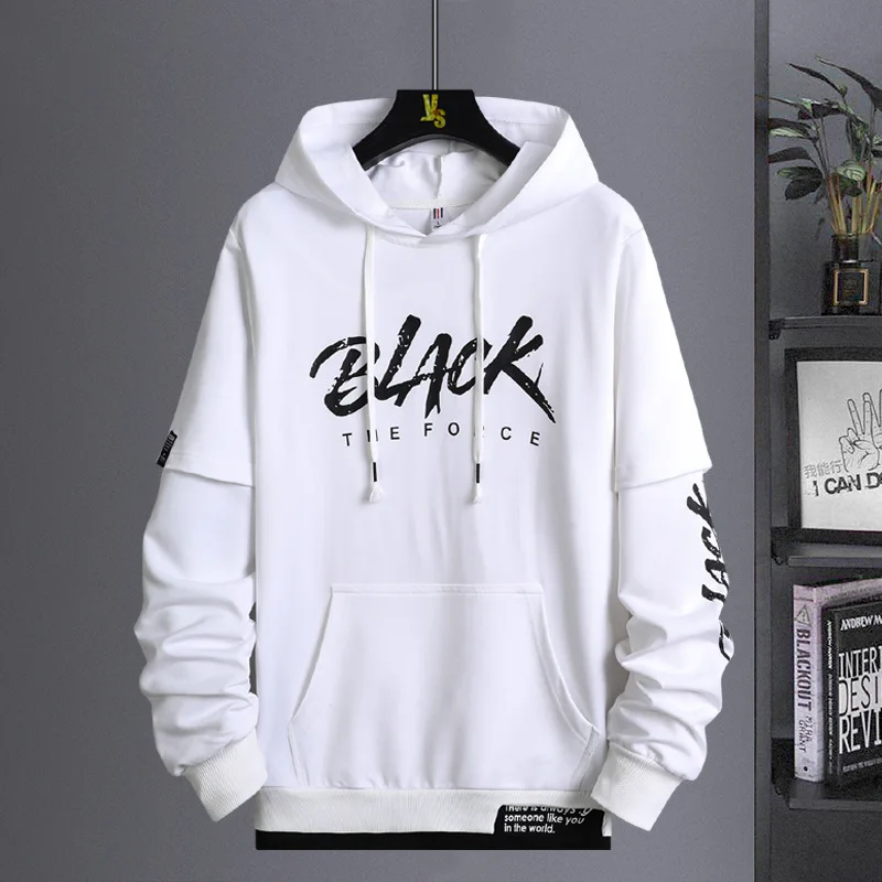 

Fall New Hoodie Hoodie mens trend card loose lettering print casual handsome sports coat men