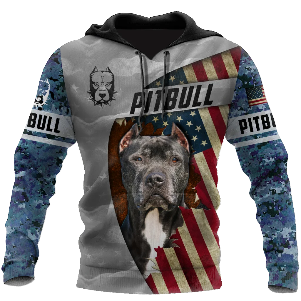 

3D Printed Pitbull Terrier Camo Unisex Shirts Sweatshirts Men New Autumn Spring Brand Hooded Hoodie Hip Hop Men's Hoody A-1