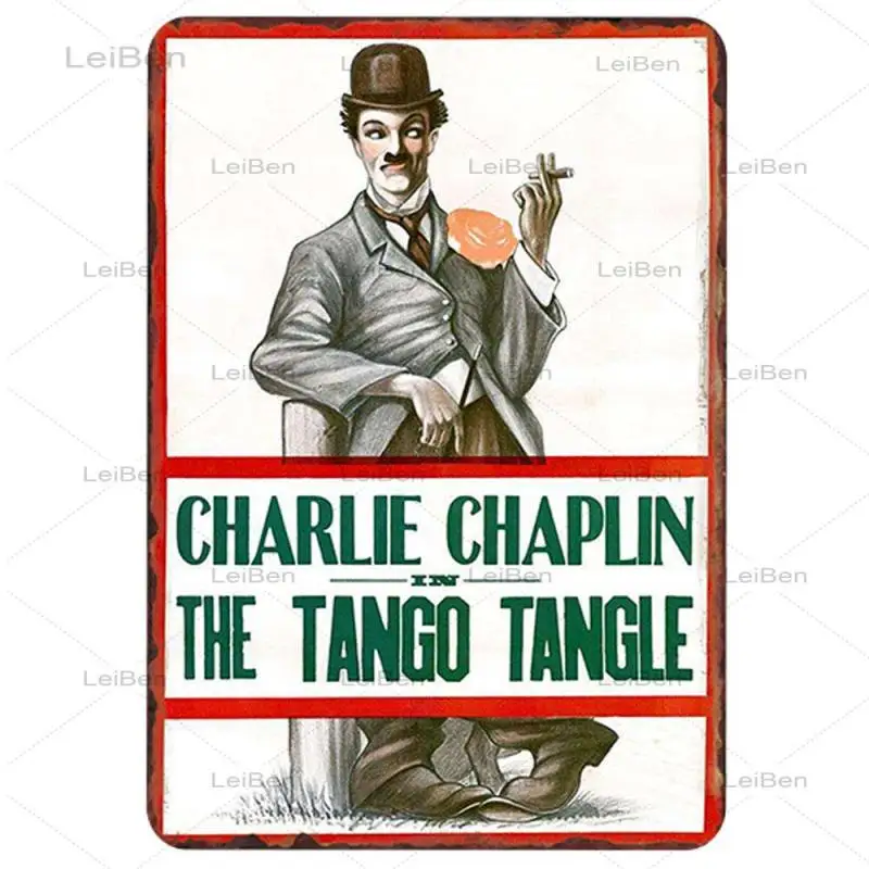 

Chaplin Vintage Metal Plaque Movie Star Retro Tin Sign Art Poster Shabby Chic Iron Painting Pub Bar Cinema Wall Decor 20 X 30Cm