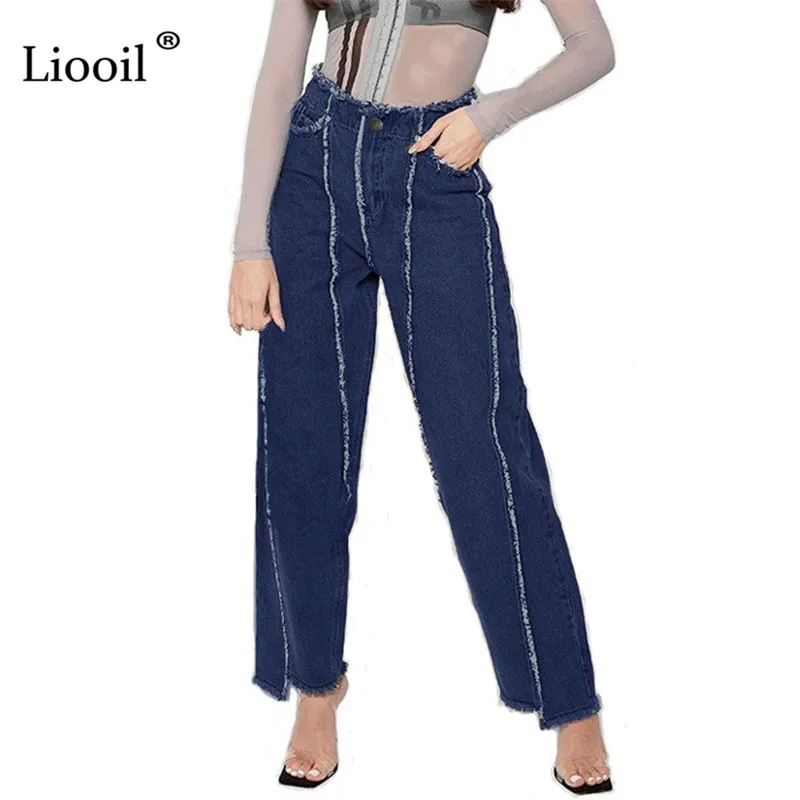 

Streetwear 90s Boyfriend Burrs Jeans Baggy Straight Leg Pants Women High Waist Plus Size Denim Trousers Sexy Stretchy Jean Pants